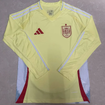 2024 Spain European Cup Away Long Sleeves Fans Version Soccer Jersey