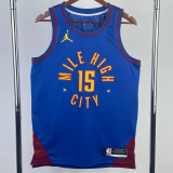 22-23 Nuggets JOKIC #15 Blue Top Quality Hot Pressing NBA Jersey (Trapeze Edition) 飞人版