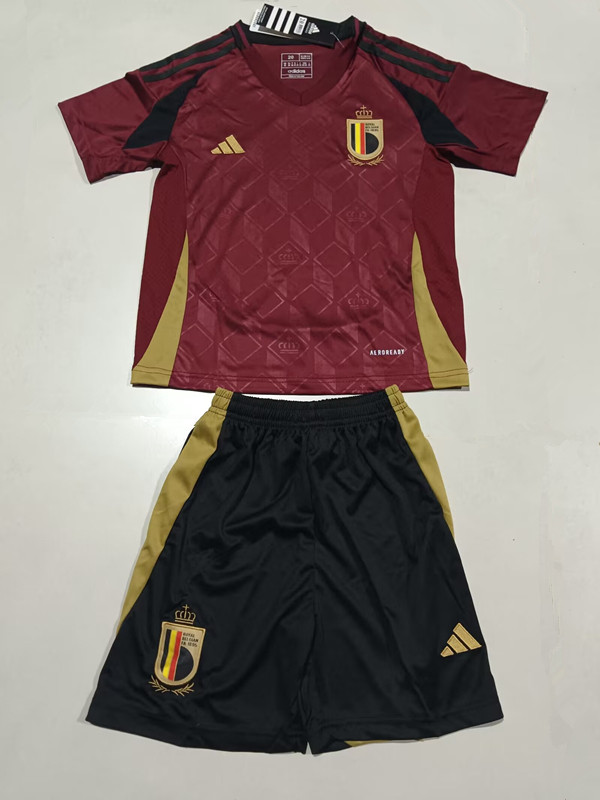2024 Belgium European Cup Home Kids Soccer Jersey