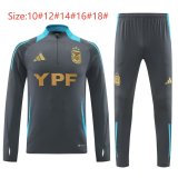 24-25 Argentina High Quality Kids Half Pull Tracksuit