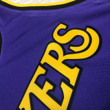 22-23 LAKERS JAMES #6 Purple Top Quality Hot Pressing NBA Jersey (Trapeze Edition)