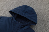 24-25 Man City Royal Blue Hooded Windbreaker Fabric Cotton Coat (白彪标)