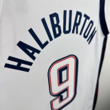 2024 Olympic Game USA HALIBURTON # 9 White Basketball Jersey