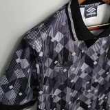 1990 England Away Black Retro Soccer Jersey