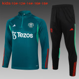 23-24 Man Utd High Quality Kids Half Pull Tracksuit