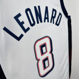 2024 Olympic Game USA LEONARD # 8 White Basketball Jersey