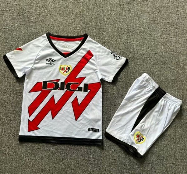24-25 Rayo Vallecano Home Kids Soccer Jersey