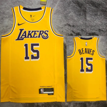 22-23 LAKERS REAVES #15 Yellow Top Quality Hot Pressing NBA Jersey(圆领)