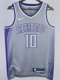 22-23 Kings SABONIS #10 Grey City Edition Top Quality Hot Pressing NBA Jersey