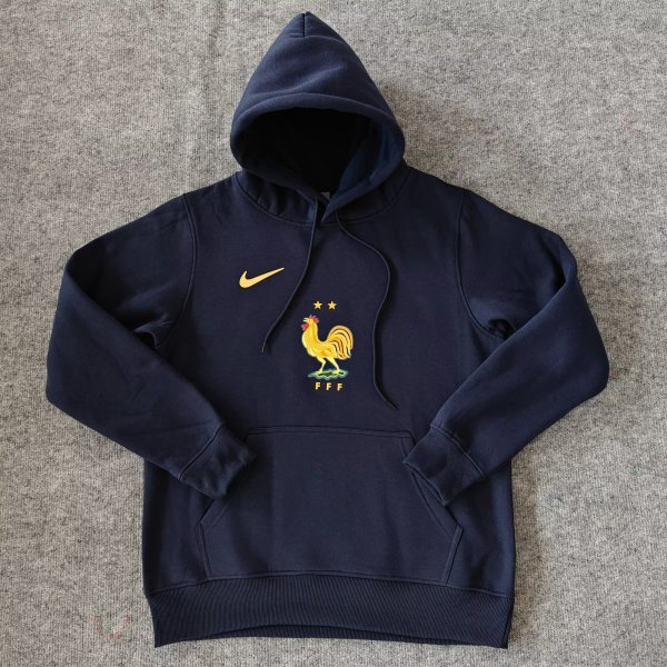 2024 France Dark blue Fleece Hoodie