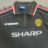 1998 Man Utd Black Retro Edition Polo Short Sleeve