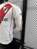 24-25 River Plate Home Player Version Long Sleeve Soccer Jersey