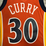 2010 WARRIORS CURRY #30 Orange Retro Top Quality Hot Pressing NBA Jersey