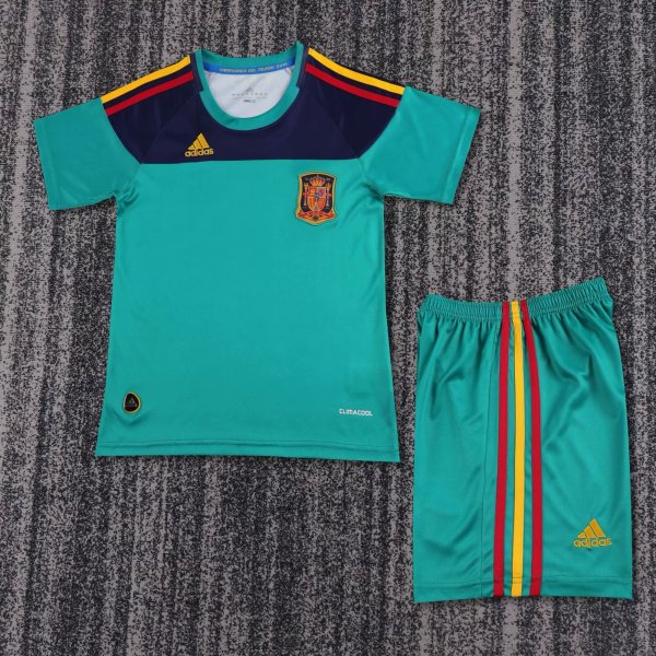 2010 Spain GoalKeeper Retro Kids Soccer Jersey