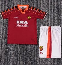 1998-1999 Roma Home Retro Kids Soccer Jersey