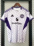 25-26 Man Utd White Purple Special Edition Fans Soccer Jersey