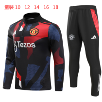 24-25 Man Utd High Quality Kids Half Pull Tracksuit