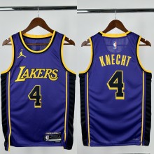 22-23 LAKERS KNECHT #4 Purple Top Quality Hot Pressing NBA Jersey (Trapeze Edition) 飞人版