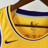 22-23 Lakers KNECHT #4 Yellow Top Quality Hot Pressing NBA Jersey(圆领)