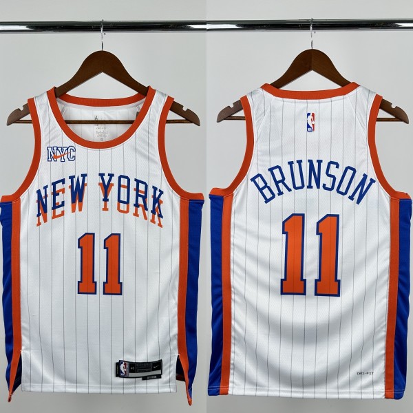 24-25 KNICKS BRUNSON #11 White City Edition Top Quality Hot Pressing NBA Jersey