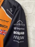 2025  F1 McLaren New Pattern Short Sleeve Racing Suit（有领，胸前橙，背后4号）
