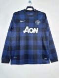 2013-2014 Man Utd Away Long sleeves Retro Soccer Jersey