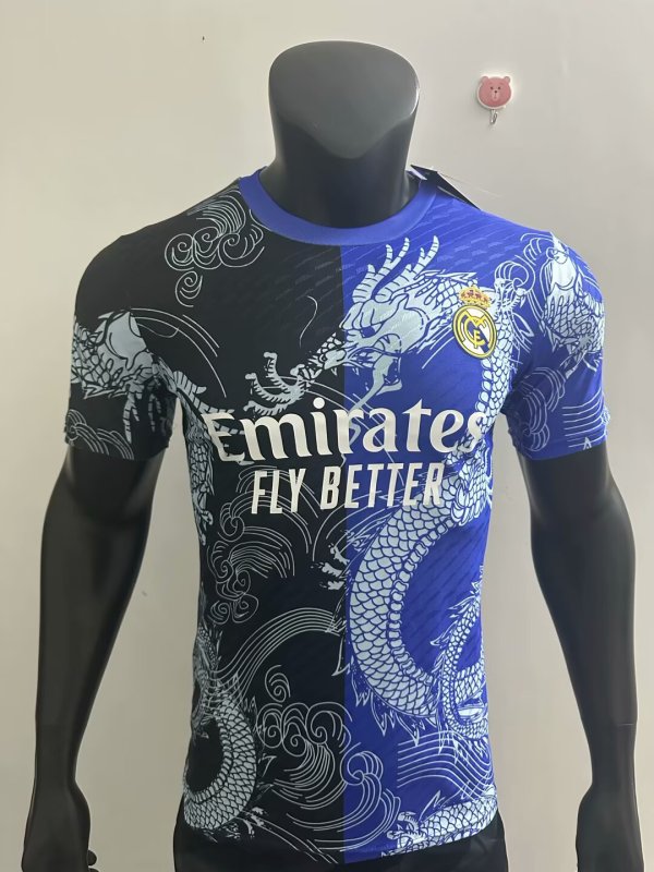 25-26 RMA Blue Black Special Edition Player Version Training Shirts *龙纹