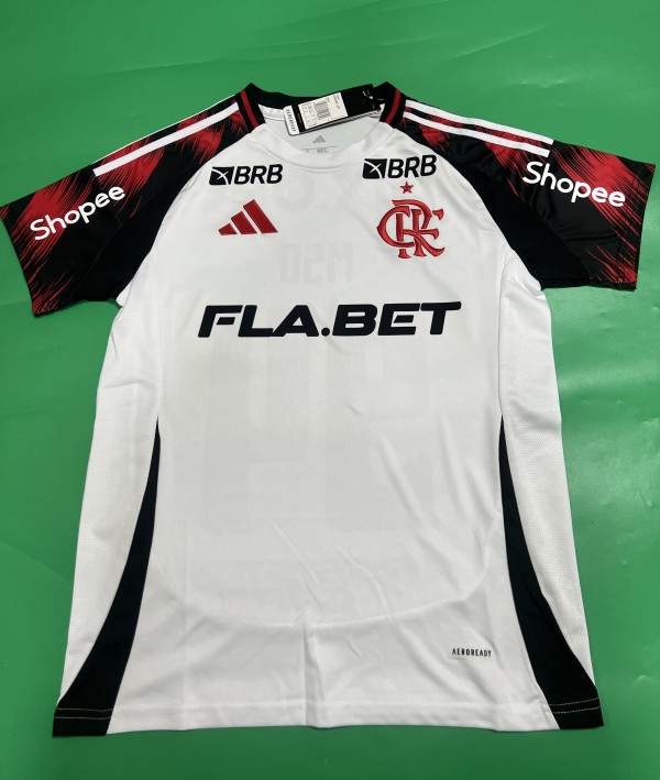 25-26 Flamengo Away Print All Sponsor Fans Soccer Jersey*全广告