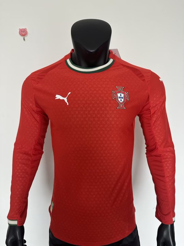 25-26 Portugal Home Long Sleeve Player Version Soccer Jersey (长袖球员)