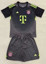 25-26 Bayern Grey Black Goalkeeper Kids Soccer Jersey