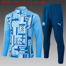 24-25 Marseille High Quality Kids Half Pull Tracksuit