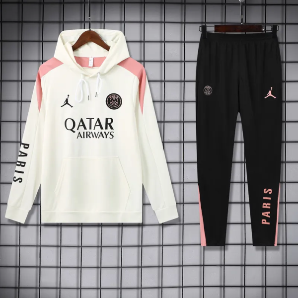 24-25 PSG White Hoodie Tracksuit (卫衣套装)