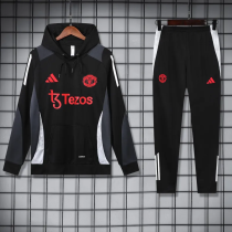 24-25 Man Utd Black Hoodie Tracksuit (卫衣套装)