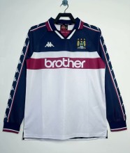 1997-1998 Man City Home Long Sleeve Retro Soccer Jersey (长袖)