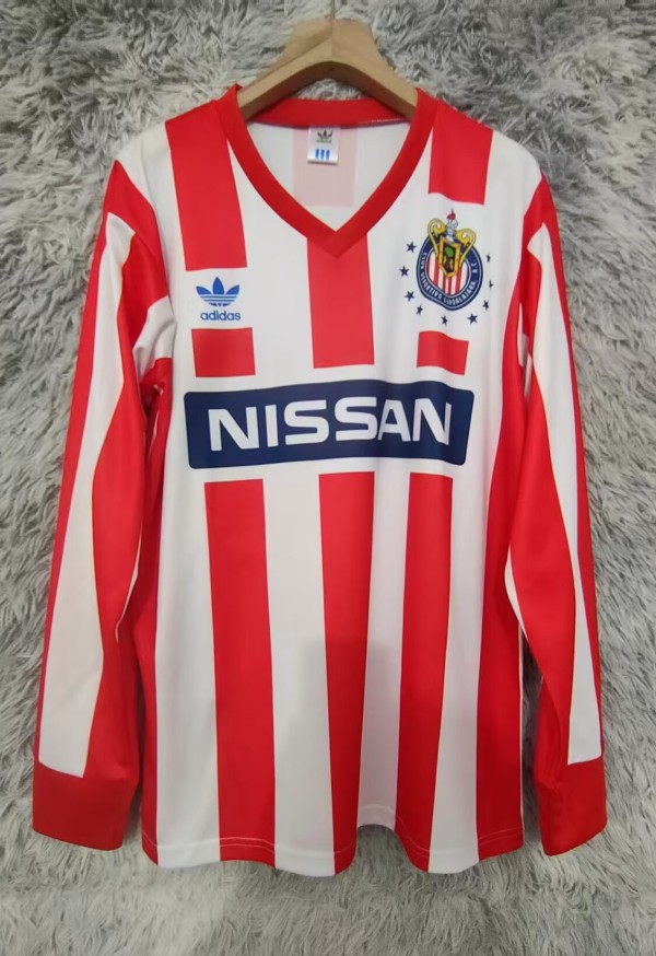 1990-1991 Chivas Home Long Sleeve Retro Soccer Jersey
