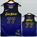 24-25 Lakers DONCIC #77 Royal blue City Edition Top Quality Hot Pressing NBA Jersey