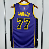 22-23 Lakers DONCIC #77 Purple Top Quality Hot Pressing NBA Jersey (Trapeze Edition) 飞人版