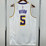 22-23 Lakers AYTON #5 White Top Quality Hot Pressing NBA Jersey(圆领)