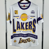 2026 LAKERS White Retro High Quality Casual T-Shirt #MN 2026 LAKERS White Retro High Quality Casual T-Shirt #MN