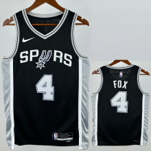 22-23 SA Spurs FOX #4 Black Top Quality Hot Pressing NBA Jersey