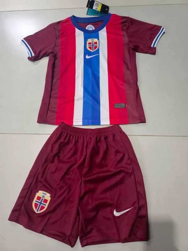 24-25 Norway Home Kids Soccer Jersey
