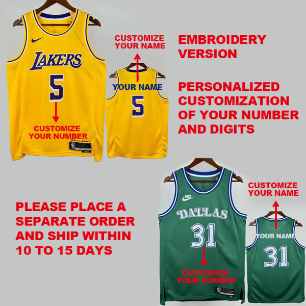2024,2025 NBA Embroidery Version Jersey Personalized Customization(10-15 days for Shipment, Please Remarks the Name and Number)