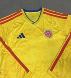 25-26 Colombia Home Long Sleeve Fans Soccer Jersey