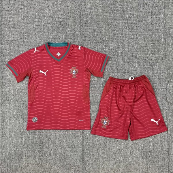 2026 Portugal Home Kids Soccer Jersey