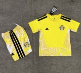 25-26 Scotland Yellow GoalKeeper Kids Soccer Jersey