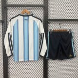 25-26 Argentina Home Long Sleeve Kids Soccer Jersey (长袖)