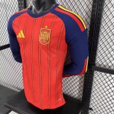 2026 World Cup Spain Home Long Sleeve Player Version Soccer Jersey*长袖球员