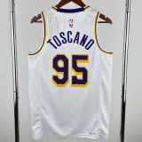 22-23 LAKERS TOSCANO #95 White Top Quality Hot Pressing NBA Jersey