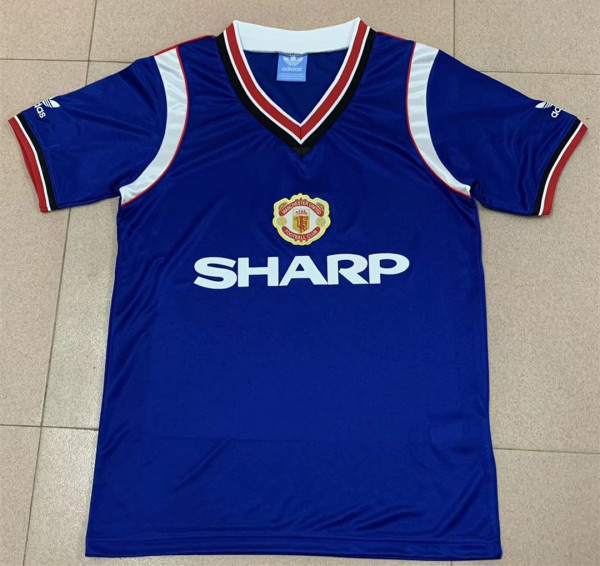 1984 Man Utd Third Blue Retro Soccer Jersey