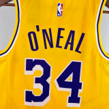 22-23 LAKERS O'NEAL #34 Yellow Top Quality Hot Pressing NBA Jersey